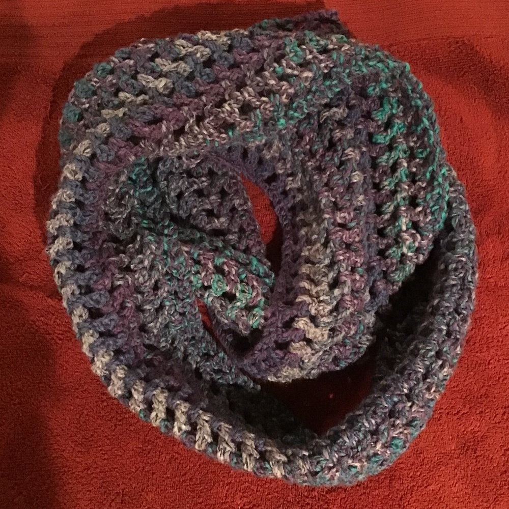 Hand Crocheted Infinity Scarf-New